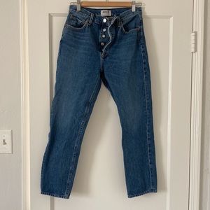 AGOLDE Riley High Rise Straight Crop Denim Jeans size 26